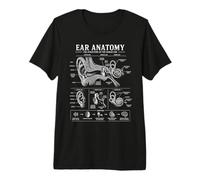 Diagramme d'audition détaillé de l'anatomie de l'oreille pour étudiant en Sciences médicales T-Shirt Haut de Gamme