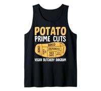 Diagramme de boucherie végétalienne de Pommes de Terre Prime Cuts Débardeur