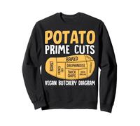 Diagramme de boucherie végétalienne de Pommes de Terre Prime Cuts Sweatshirt