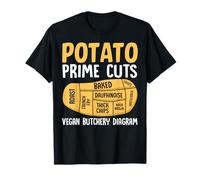 Diagramme de boucherie végétalienne de Pommes de Terre Prime Cuts T-Shirt