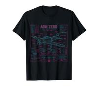 Diagramme de Chasseur Porteur A6M Zero WW2 T-Shirt