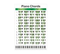 Diagramme de doigté de piano - Tableau d'accords pour clavier de taille normale, Affiche d'apprentissage de la théorie du piano | Feuille de référence de pratique laminée avec motifs de doigts d'échel