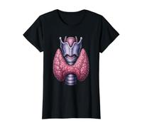 Diagramme d'illustration médicale d'endocrinologie de l'anatomie thyroïdienne T-Shirt Graphique avec Valeur, Femme, Noir, L