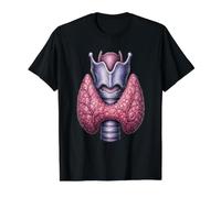 Diagramme d'illustration médicale d'endocrinologie de l'anatomie thyroïdienne T-Shirt Graphique avec Valeur, Homme, Noir, M