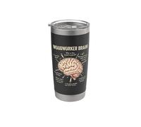 Diagramme du cerveau du menuisier drôle atelier menuisier anatomie Gobelet isotherme en acier inoxydable double paroi