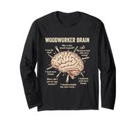 Diagramme du Cerveau du Menuisier drôle Atelier Menuisier Anatomie Manche Longue