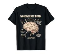 Diagramme du Cerveau du Menuisier drôle Atelier Menuisier Anatomie T-Shirt Graphique avec Valeur