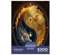 Diagramme du Tai Chi Yin Yang Puzzles 1000 Pièces Cadeau Unique intéressant Jeu Éduchatif Challenge Toy À De Qualité Supérieure Peinture Art pour Adultes Enfants 70x50cm/1000pcs