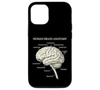 Diagramme étiqueté des neurosciences de l'anatomie du Cerveau Humain Coque pour iPhone 12/12 Pro