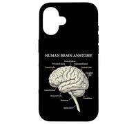 Diagramme étiqueté des neurosciences de l'anatomie du Cerveau Humain Coque pour iPhone 16