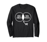 Diagramme Humoristique pour Homme et Adulte avec Inscription « Dad Jokes Dad Farts Me Venn » Manche Longue