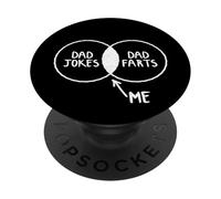 Diagramme Humoristique pour Homme et Adulte avec Inscription « Dad Jokes Dad Farts Me Venn » PopSockets PopGrip Adhésif