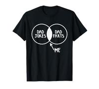 Diagramme Humoristique pour Homme et Adulte avec Inscription « Dad Jokes Dad Farts Me Venn » T-Shirt