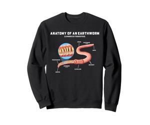 Diagramme Scientifique de l'anatomie des vers de Terre Biologie Vermiculture Sweatshirt