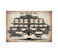 Diagrammes généalogiques 6 générations - Toile vierge pour arbre généalogique - Affiche murale - Diagramme généalogique - Cadeaux pour hommes, femmes, grands-parents, belle- ère/père