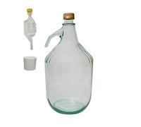 DIAH DO IT AT HOME Demijohn en verre avec bouchon à vis et sas et bonde fermentation bonde pour le stockage de cidre et de vin 5 l