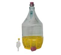 DIAH Do It At Home Fermenteur Demijohn en verre de 5 l avec sas et bouchon en caoutchouc - Carboy transparent pour brassage maison du vin, du cidre, de l'hydromel, du kombucha et de la bière