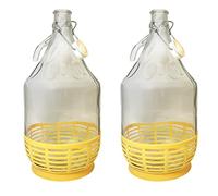 DIAH DO IT AT HOME Lot de 2 pots de fermentation vides en verre transparent de 5 l pour brassage maison, fabrication de vin, cidre dur, hydromel, kombucha et stockage de liquides