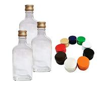 DIAH DO IT AT HOME Lot de 20 flacons vides en verre de 200 ml + bouchons à vis de couleur mélangée