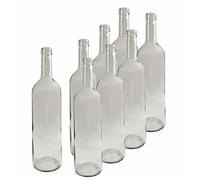DIAH DO IT AT HOME Lot de 24 bouteilles de vin vides transparentes de 0,75 l (750 ml) pour fabrication de vin maison