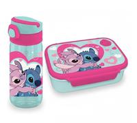 Diakakis Lilo & Stitch Ensemble boîte à déjeuner pour enfants - Boîte à sandwich et bouteille d'eau de cantine de 500 ml - Ensemble repas pour l'école, les voyages, sans BPA