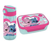 Diakakis Stitch & Angel Ensemble boîte à déjeuner pour enfants - Boîte à sandwich et bouteille d'eau 500 ml - Ensemble repas pour l'école, les voyages, sans BPA
