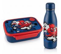 Diakakis Marvel Spider-man Ensemble de bouteilles d'eau pour enfants et bouteilles d'eau en aluminium, sans BPA, pour garçons et filles, boîte à sandwich de 800 ml et bouteille de boisson de 500 ml