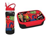Diakakis Spiderman Boîte à déjeuner pour enfants - Boîte à sandwich et bouteille d'eau en acier inoxydable de 500 ml - Ensemble repas pour l'école, les voyages, sans BPA