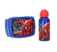 Diakakis Spiderman Ensemble repas pour enfants - Boîte à sandwich et bouteille d'eau en aluminium de 500 ml - Ensemble repas de voyage scolaire, sans BPA, motif Spiderman
