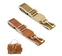Diakey 2 Pack Purse Strap Replacement Crossbody, 3.8cm Wide Shoulder Strap Adjustable for Handbag Duffle Bag, Brown + Khaki