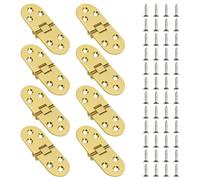Diakey 8 Pack 180 Degree Folding Table Hinge, Heavy Duty Zinc Alloy Sewing Machine Flip Top Hinge Butler Tray Hinge with Screws for Furniture Cabinet Door, 7.8x3cm (Gold)