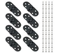 Diakey 8 Pack 180 Degree Folding Table Hinge, Heavy Duty Zinc Alloy Sewing Machine Flip Top Hinge Butler Tray Hinge with Screws for Furniture Cabinet Door, 7.8x3cm (Black)