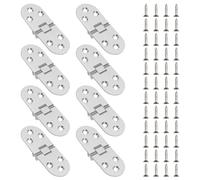 Diakey 8 Pack 180 Degree Folding Table Hinge, Heavy Duty Zinc Alloy Sewing Machine Flip Top Hinge Butler Tray Hinge with Screws for Furniture Cabinet Door, 7.8x3cm (Silver)