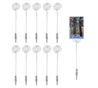 Diakey Lot de 10 pinces crocodiles double face en métal pour photo, marque-place, mémo, note, numéro de table, banquet, mariage, bracelet, outil d'aide 15 cm