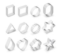 Diakey Lot de 12 emporte-pièces sans couture en alliage d'aluminium avec formes géométriques pour mariage et vacances