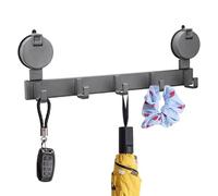 Diakey Lot de 2 crochets à ventouse pour douche, sans perçage, pour douche, mur de salle de bain, cuisine, 5 crochets pour accrocher luffa, serviette, peignoir sur carrelage, verre