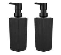 Diakey Lot de 2 distributeurs de savon pour salle de bain, 350 ml, distributeur de savon liquide rechargeable avec pompe, noir