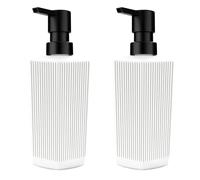 Diakey Lot de 2 distributeurs de savon pour salle de bain, 350 ml, distributeur de savon liquide rechargeable avec pompe, blanc
