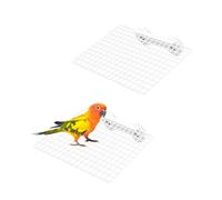 Diakey Lot de 2 perchoirs à oiseaux, support d'étagère en métal lisse pour cage, accessoires de cage à oiseaux plats pour perroquet, calopsitte, ara, perruche, hamster, jouet taille M 20 x 15 cm