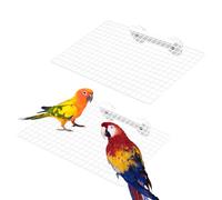Diakey Lot de 2 perchoirs à oiseaux, support d'étagère en métal lisse pour cage, accessoires plats pour cage à oiseaux, perroquet, calopsitte, ara, perruche, hamster, jouet, taille L : 26,5 x 17,5 cm