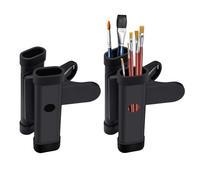 Diakey Lot de 2 pinces pour pinceaux de peinture, chevalet, aquarelle, support de rangement et de rangement, support de baguette, noir