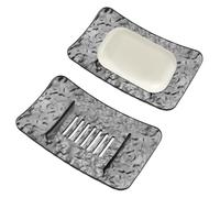 Diakey Lot de 2 porte-savons avec drainage, moderne et luxueux, pour douche, salle de bain, évier, cuisine, toilettes, gris