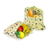 Diakey Lot de 2 sacs alimentaires en cire d'abeille réutilisables pour le levain, sandwich, fromage, fruits, collation, avocat - 34 x 26 cm