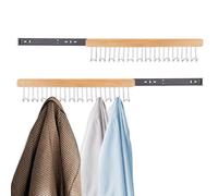 Diakey Lot de 2 tringles de valet pour placards, 12 crochets coulissants, porte-ceinture, extension de tringle d'armoire, organisateur de soutien-gorge pour cravates, écharpes, casquettes, débardeurs