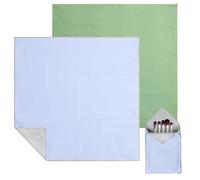Diakey Lot de 2 trousses de maquillage autocollantes en tissu magique - 55 x 55 cm - Anti-rayures - Pour appareil photo - Pochette de maquillage ouverte à plat pour voyage, Vert + bleu.