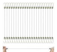 Diakey Lot de 22 petits cordons élastiques blancs avec crochets, 25 cm, mini ceinture élastique en caoutchouc, résistants, pour l'extérieur, le camping, les bagages, le toit, la voiture, la tente, le