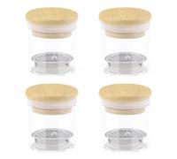 Diakey Lot de 4 pots de nettoyage en acrylique avec couvercle, en maille, pour nail art, liquide monomère, pot de retrait pour poudre de paillettes, 5,6 cm de haut