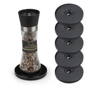 Diakey Lot de 6 petites platines tournantes Lazy Susan de 10 cm, base de roulement en acrylique avec boule en acier, mini organisateur rotatif pour décoration de gâteaux, biscuits, noir