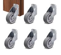 Diakey Lot de 6 roues de portail anti-affaissement, roulettes latérales de 5 cm pour bas de porte, roues de meubles, kit de matériel de roulement pour clôture, cour, ferme, gris