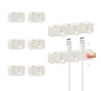 Diakey Lot de 8 clips de câble avec interrupteur à levier, organiseur de cordon adhésif à ouverture facile, support de câble de chargeur de téléphone pour bureau, table de nuit, voiture, bureau à
